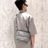 Dior Gray Camera-Grained Calfskin Messenger Bag | Safari Style | Compact Design with Detachable Strap
