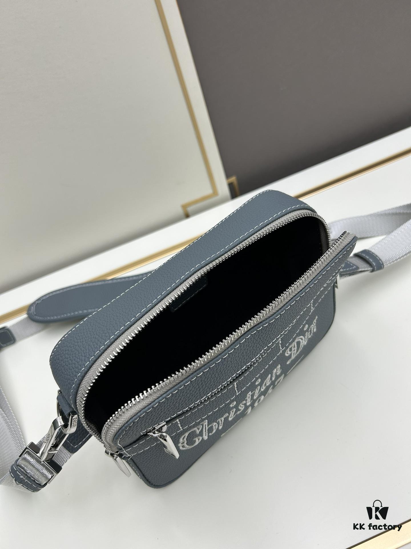 Dior Gray Grain Calfskin Camera Bag ||| Ready Stock