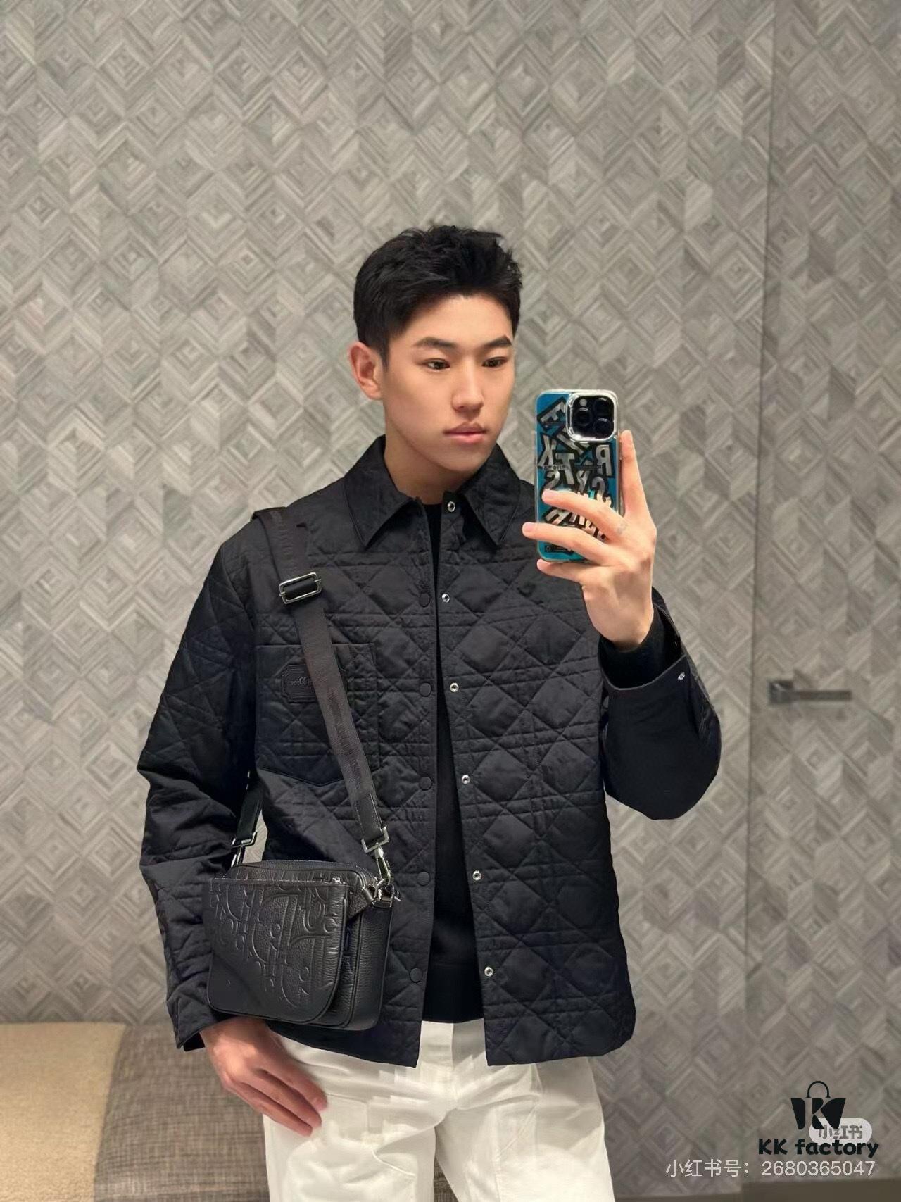 Saddle Three-Piece Bag Set in Black Oblique Embossed Fabric