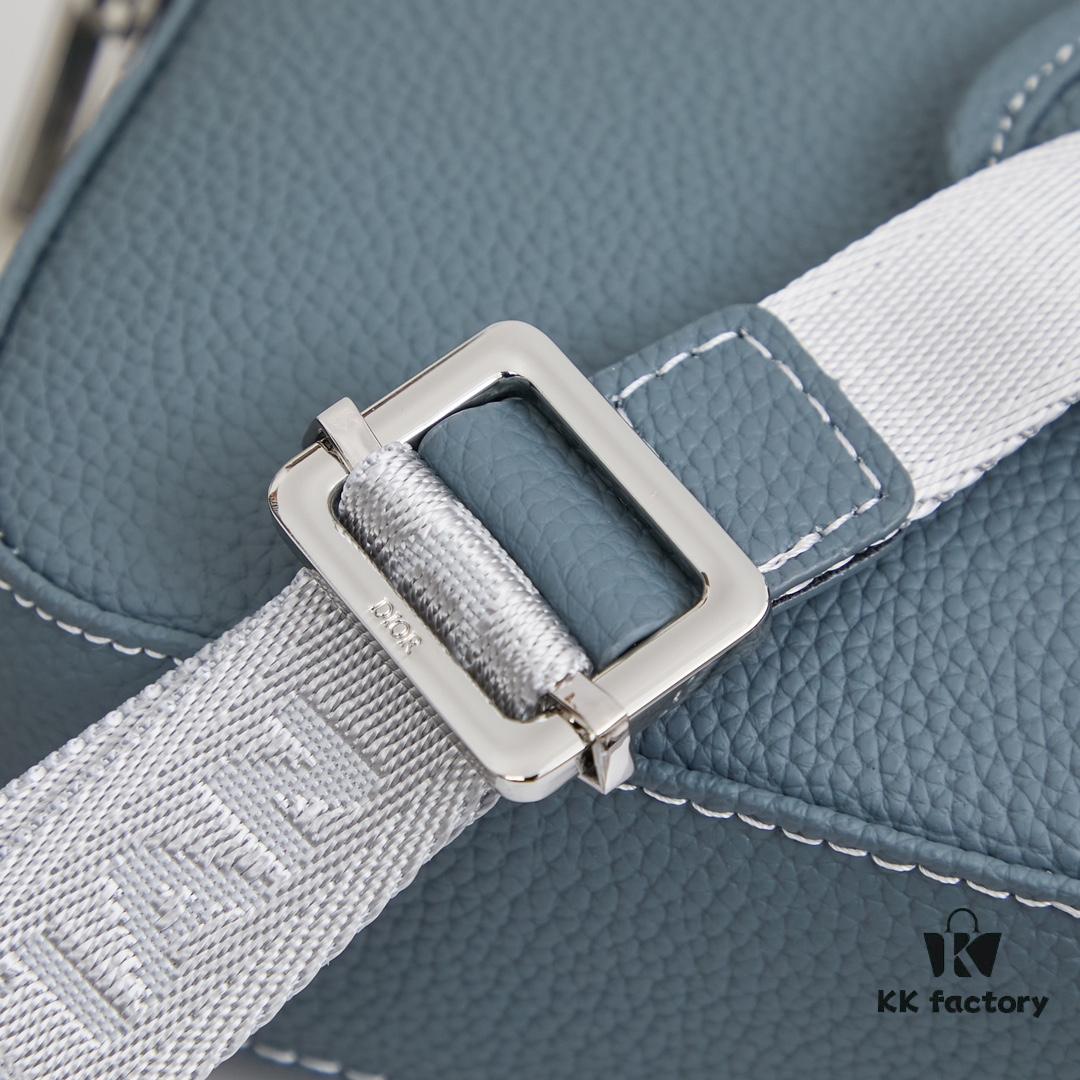 Dior Gray Camera-Grained Calfskin Messenger Bag | Safari Style | Ready Stock