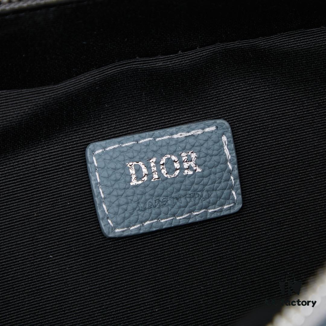 Dior Gray Camera-Grained Calfskin Messenger Bag | Safari Style | Ready Stock