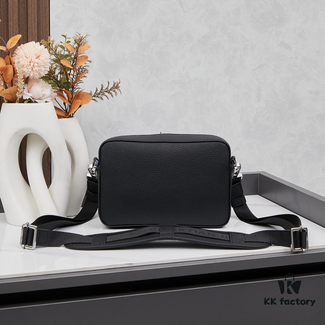 Dior Gray Camera-Grained Calfskin Messenger Bag | Safari Style | Compact Design with Detachable Strap