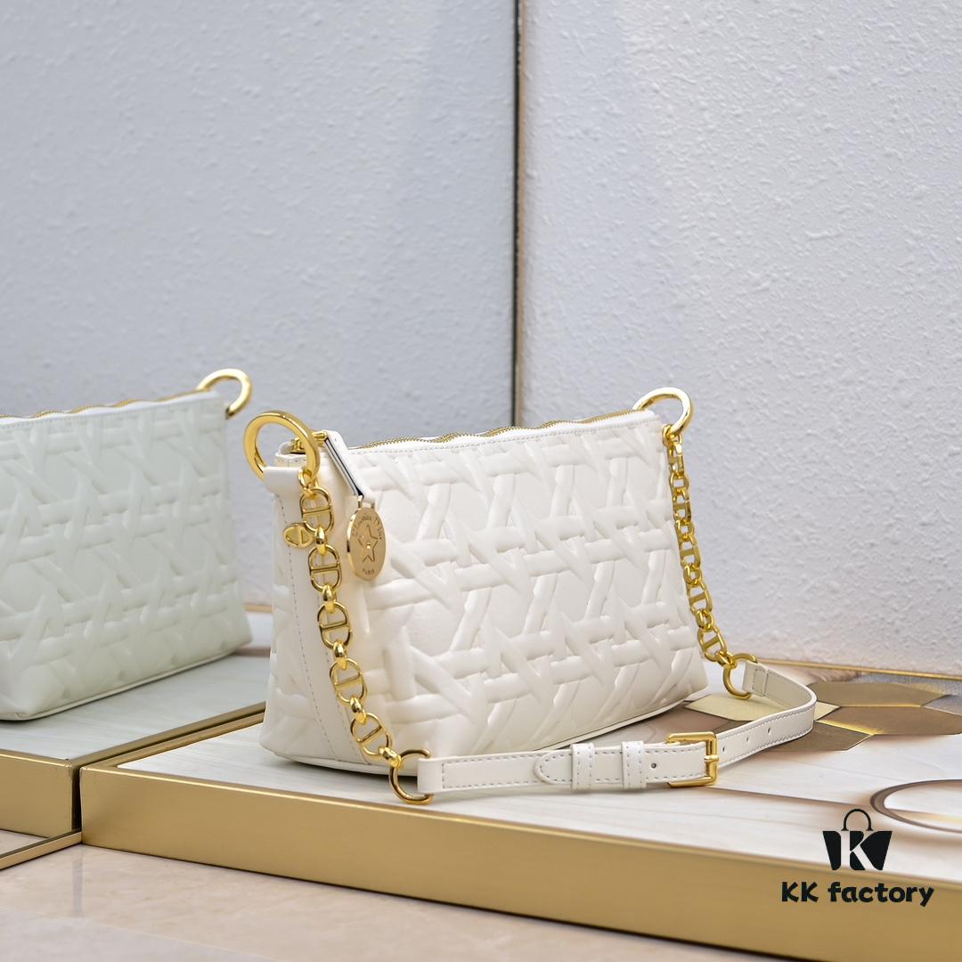 Embossed Diorstar Hobo Chain Bag