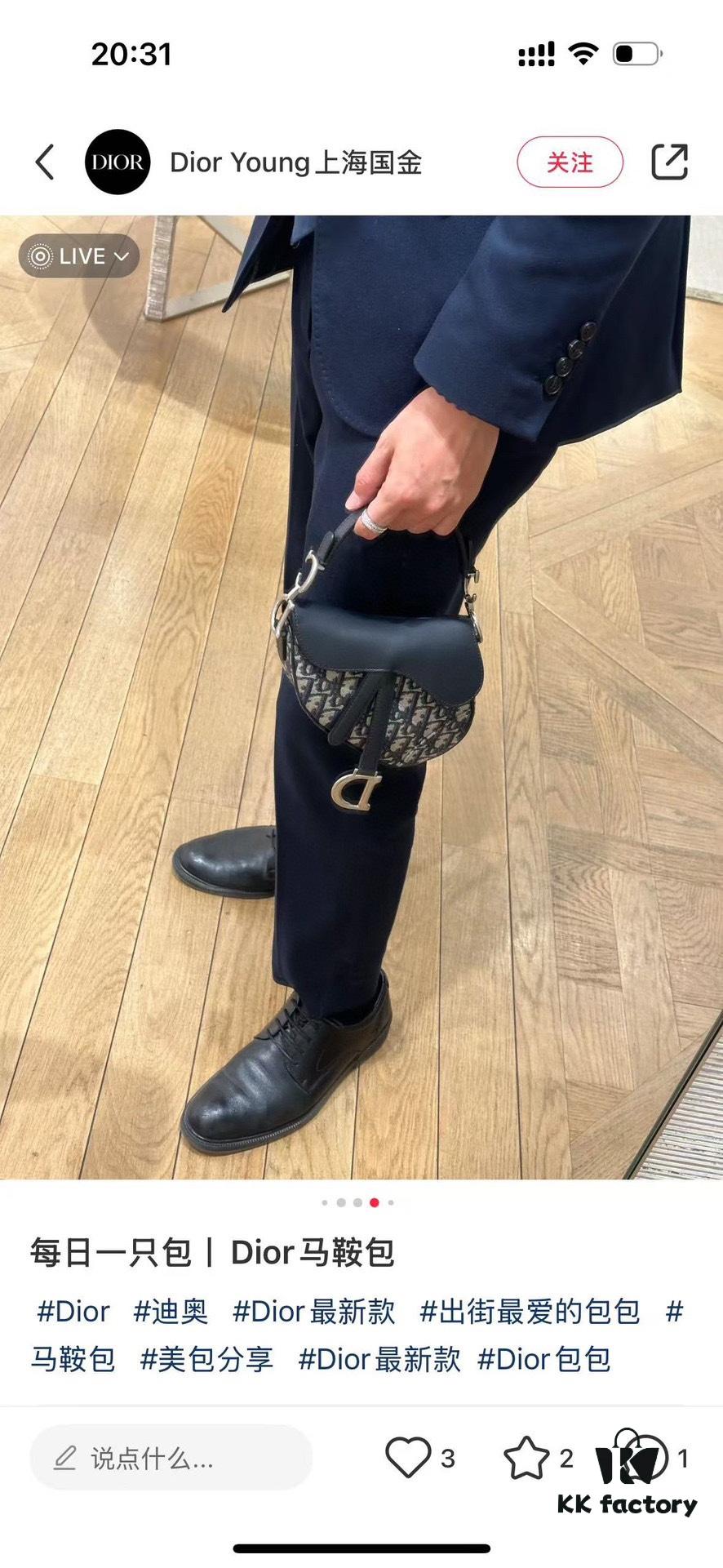 Large Size with Blue, Box Included Dior New Model Silver Buckle SADDLE Bag