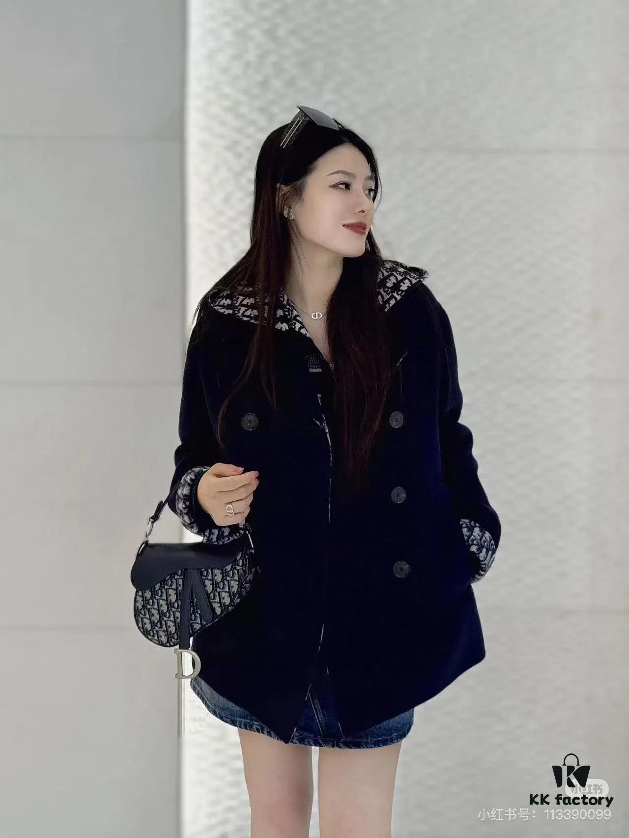 Large Size with Blue, Box Included Dior New Model Silver Buckle SADDLE Bag