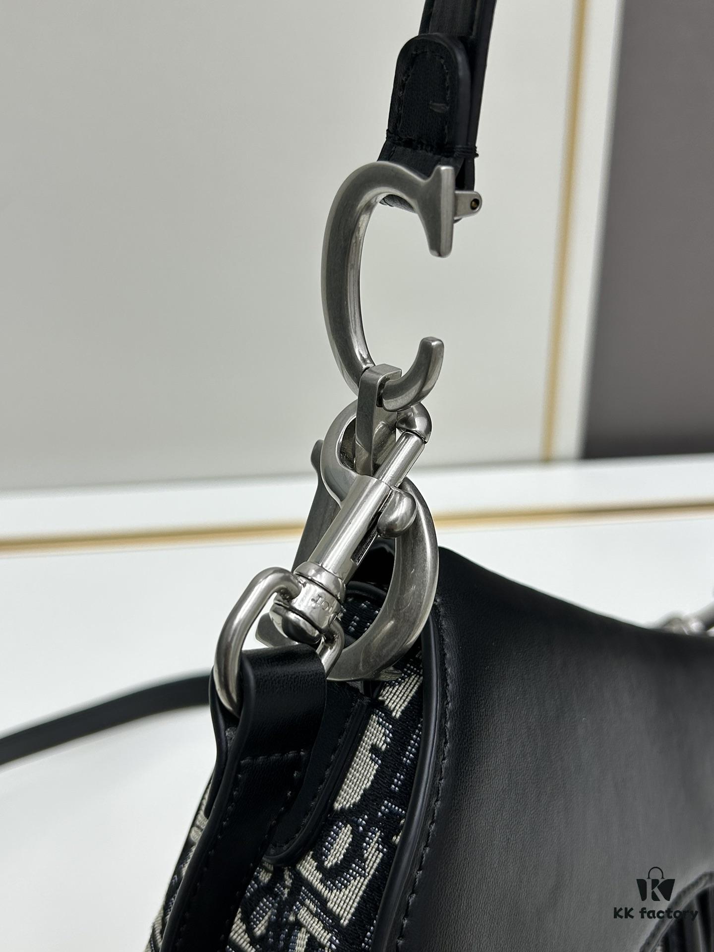 Large Size with Blue, Box Included Dior New Model Silver Buckle SADDLE Bag