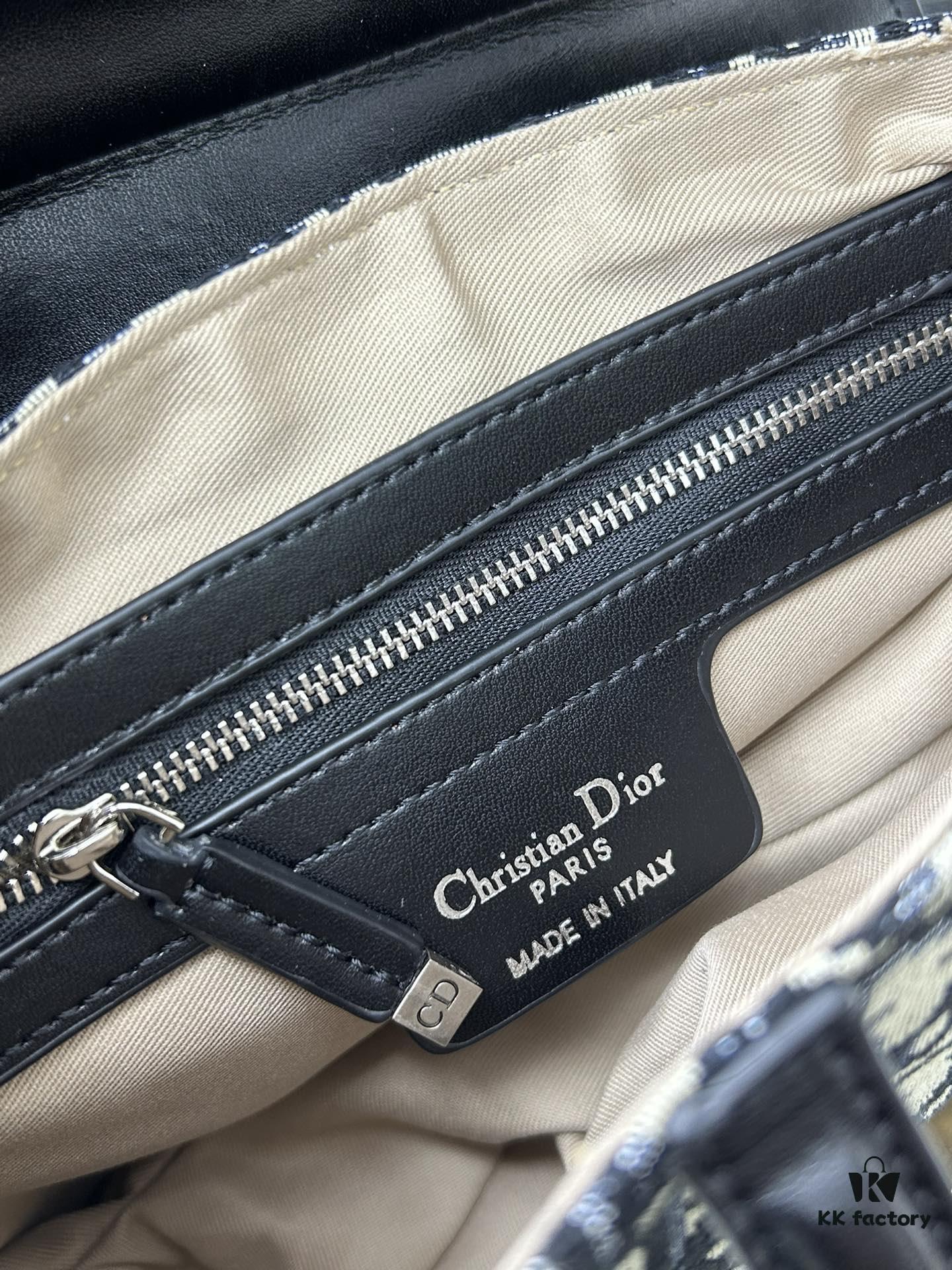 Large Size with Blue, Box Included Dior New Model Silver Buckle SADDLE Bag