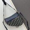 Large Size with Blue, Box Included Dior New Model Silver Buckle SADDLE Bag
