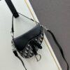 Small Size with Blue, Comes with Box Dior New Silver Buckle SADDLE Bag