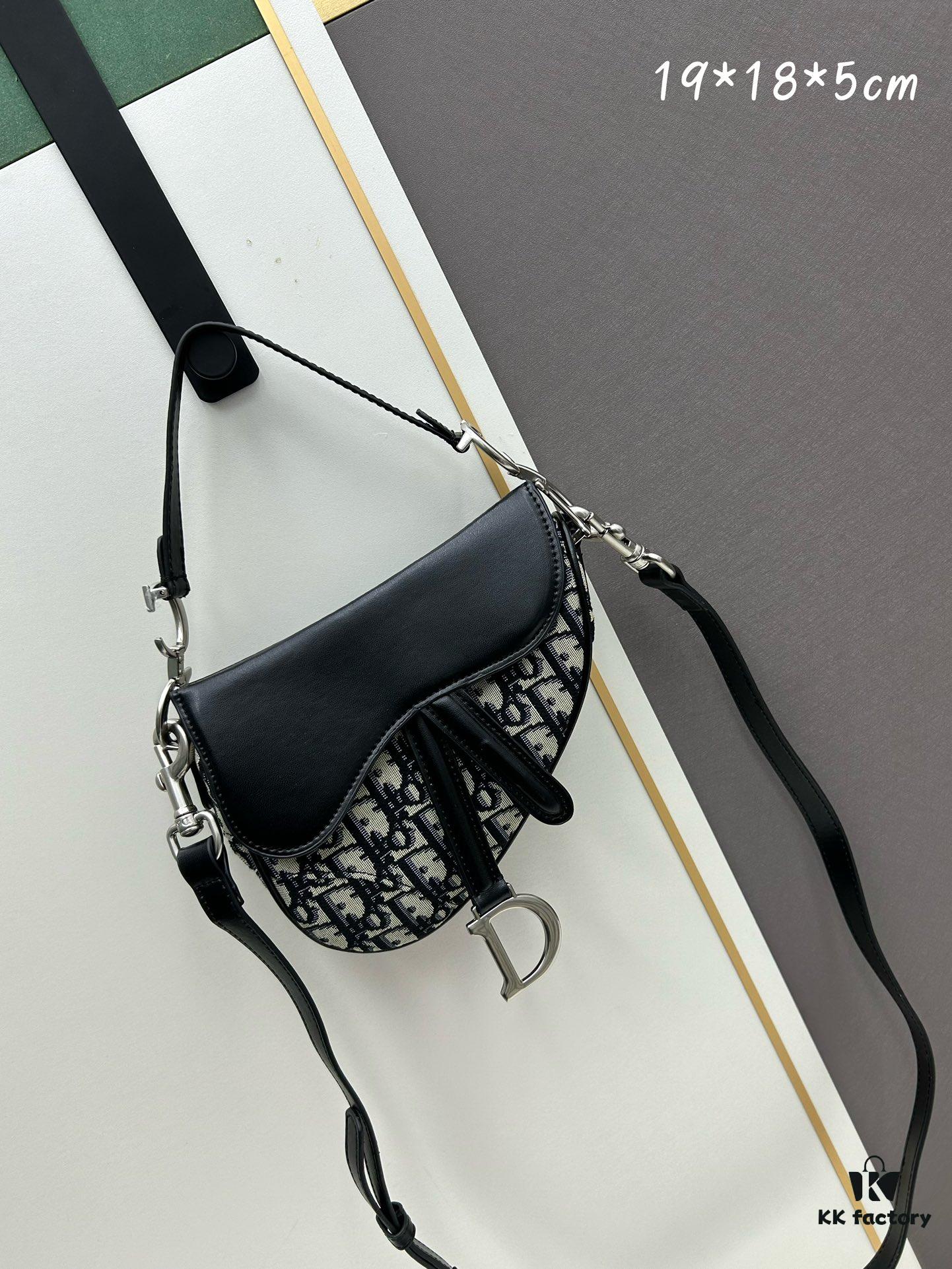 Small Size with Blue, Comes with Box Dior New Silver Buckle SADDLE Bag