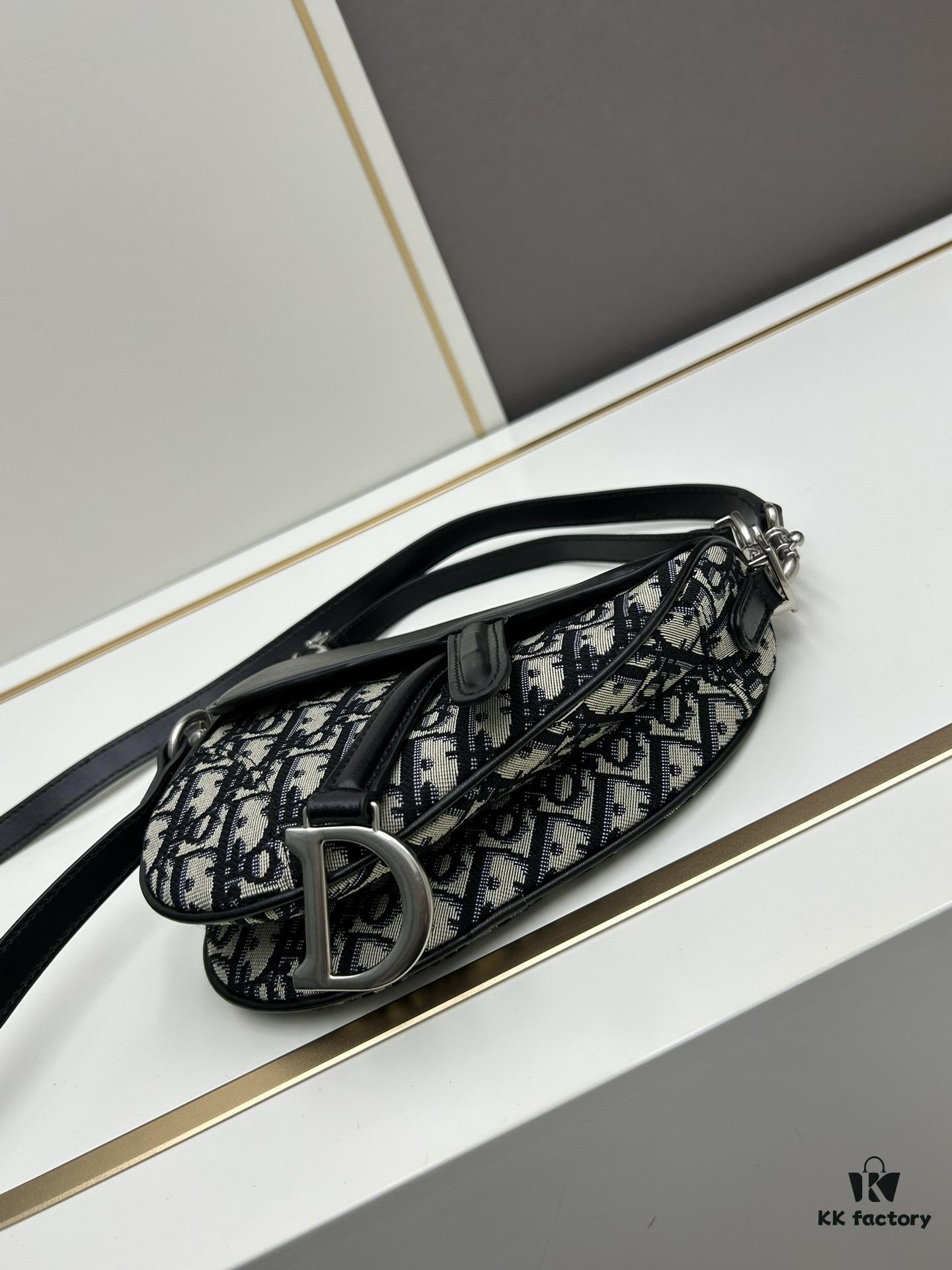 Small Size with Blue, Comes with Box Dior New Silver Buckle SADDLE Bag