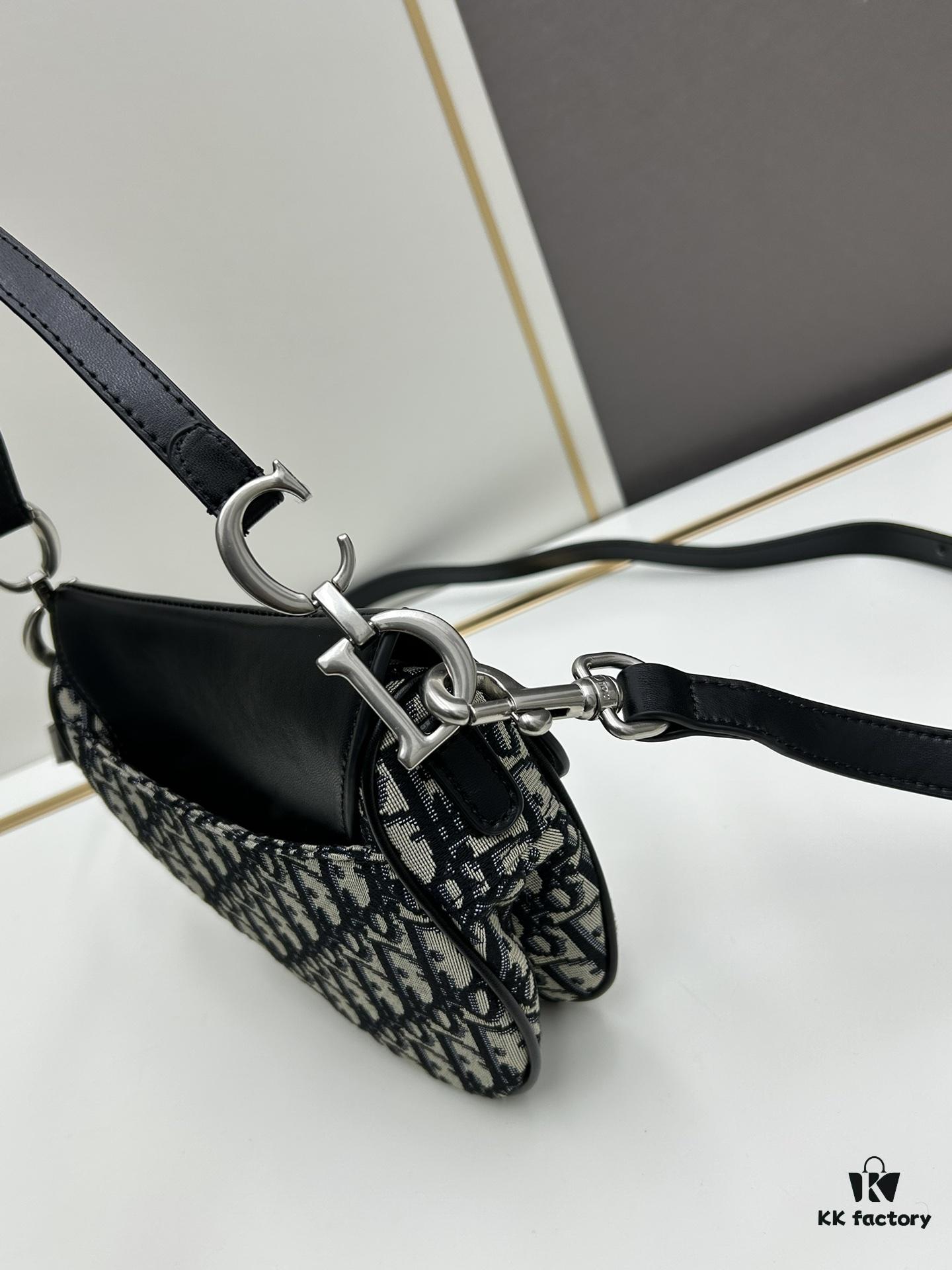 Small Size with Blue, Comes with Box Dior New Silver Buckle SADDLE Bag
