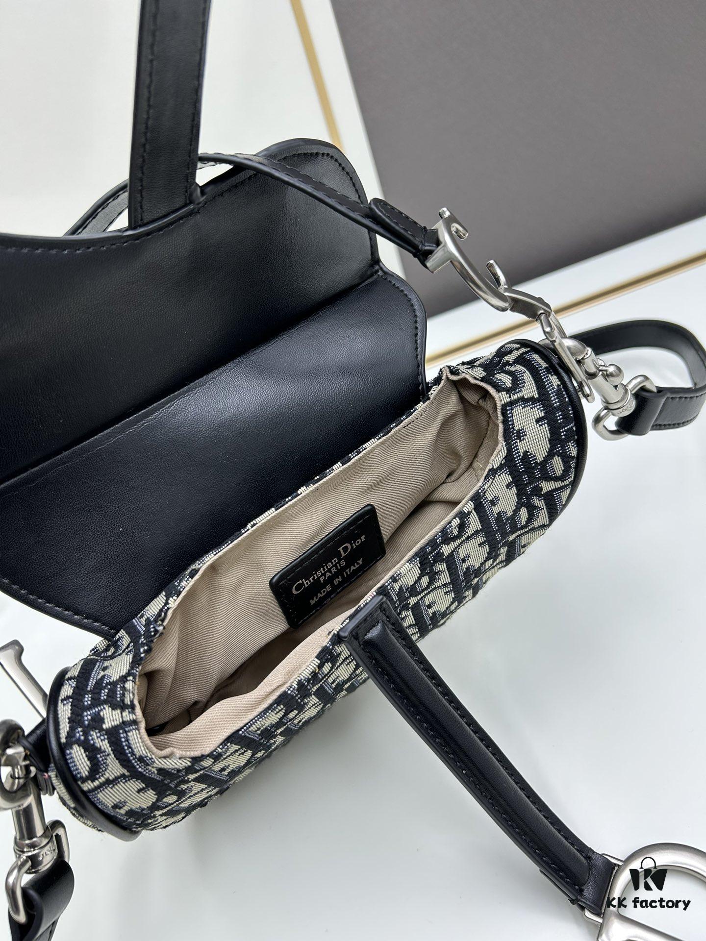 Small Size with Blue, Comes with Box Dior New Silver Buckle SADDLE Bag