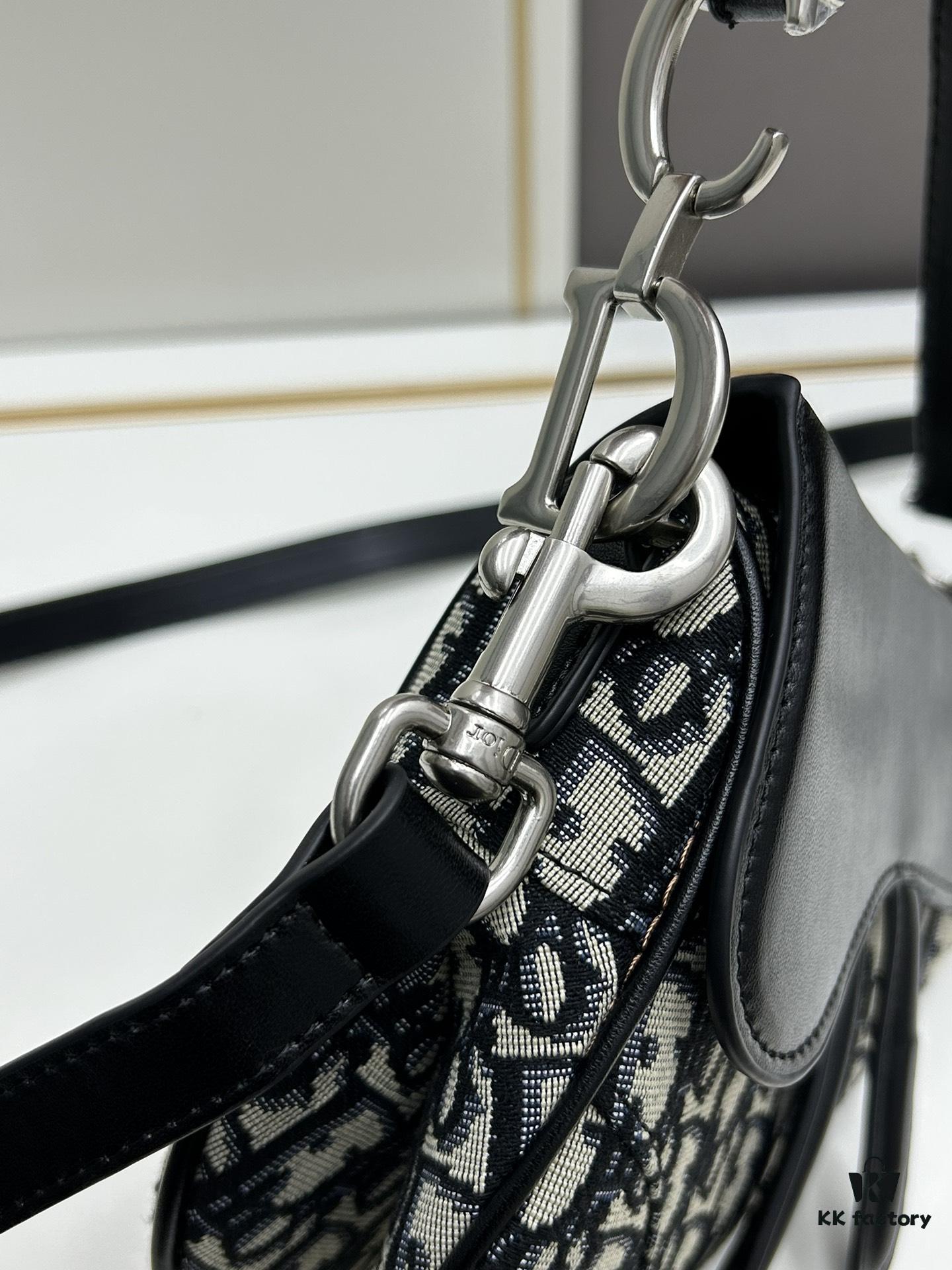 Small Size with Blue, Comes with Box Dior New Silver Buckle SADDLE Bag