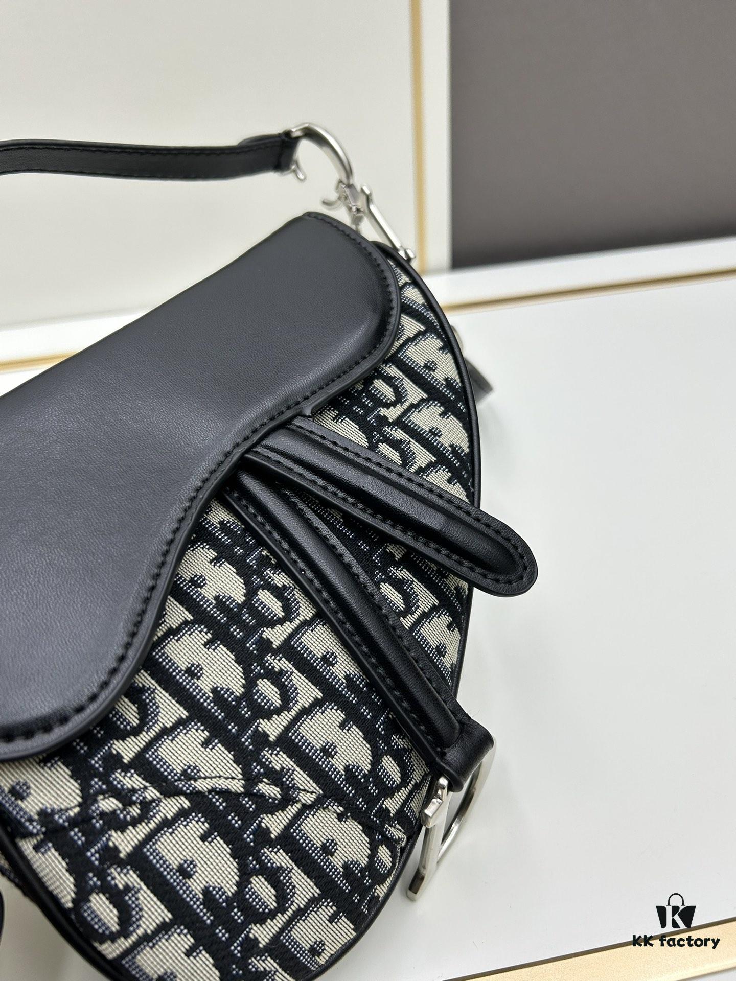 Small Size with Blue, Comes with Box Dior New Silver Buckle SADDLE Bag