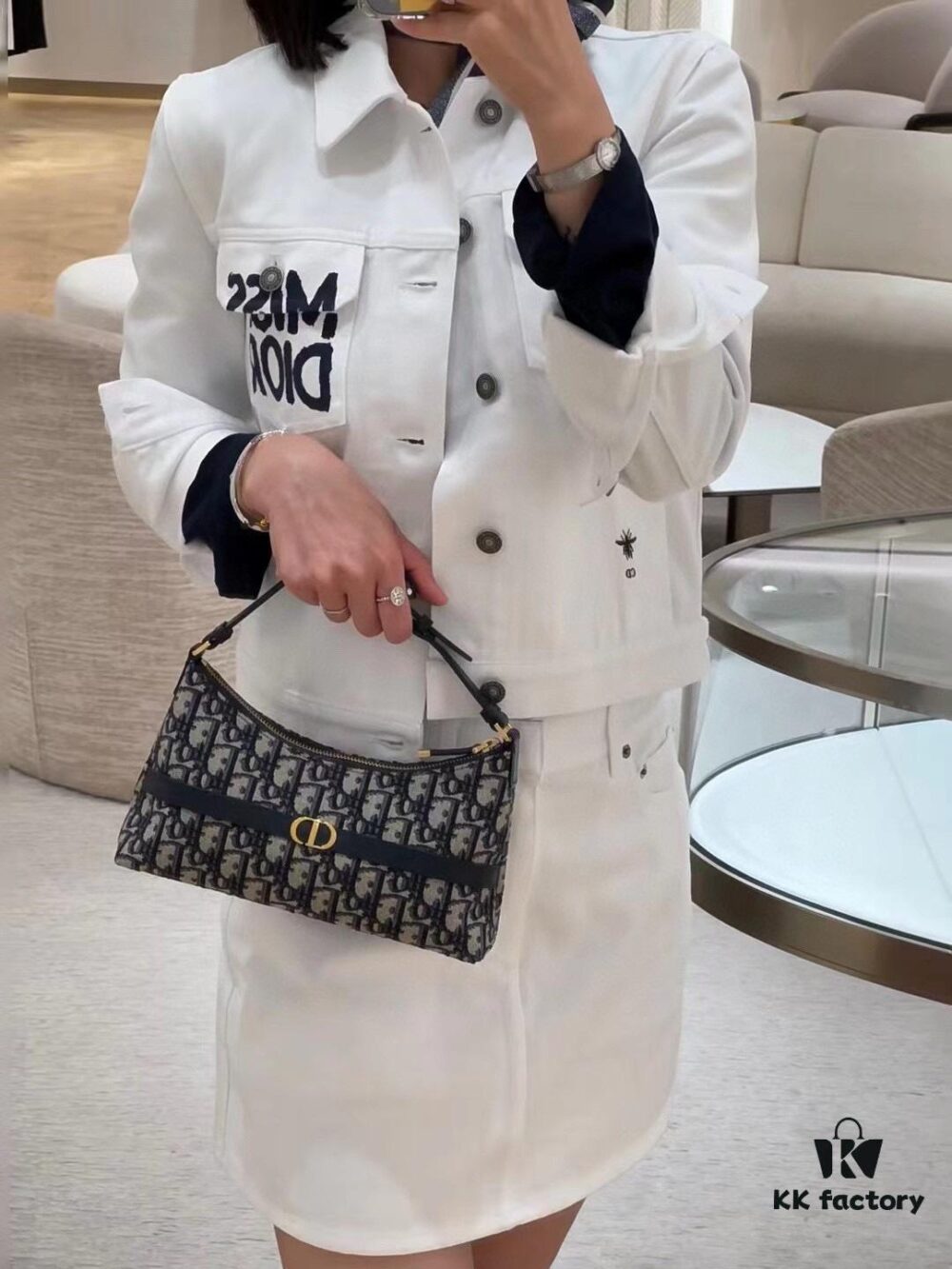 New Dior Miss Caro Mini Shoulder Bag, Monogram 'Clutch' Style