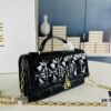 Lacquered Leather Lady Dior Pearl Clutch with Box