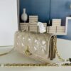 Lacquered Leather Lady Dior Pearl Clutch with Box