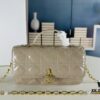 Lacquered Leather Lady Dior Pearl Clutch with Box