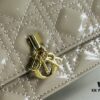 Lacquered Leather Lady Dior Pearl Clutch with Box