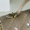 Lacquered Leather Lady Dior Pearl Clutch with Box
