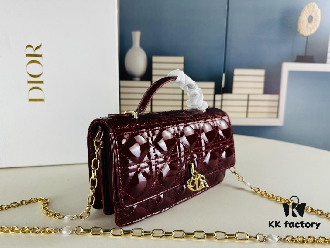 Lacquered Lady Dior Pearl Clutch Bag with Box