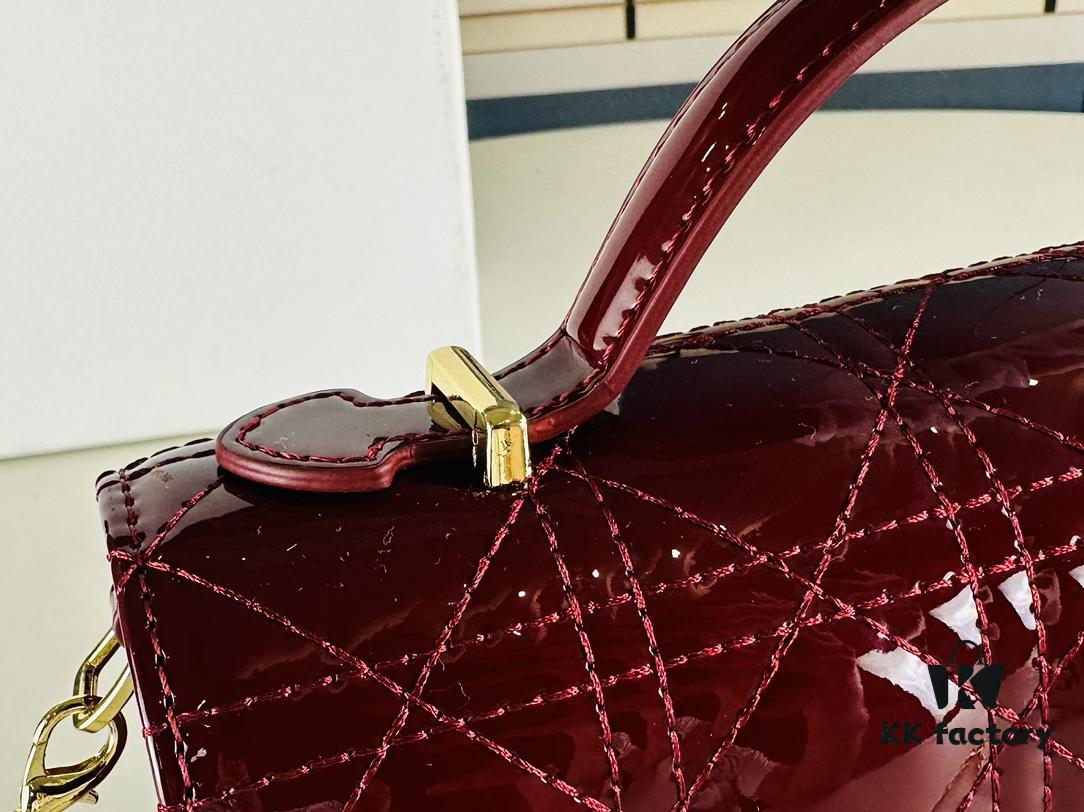 Lacquered Lady Dior Pearl Clutch Bag with Box