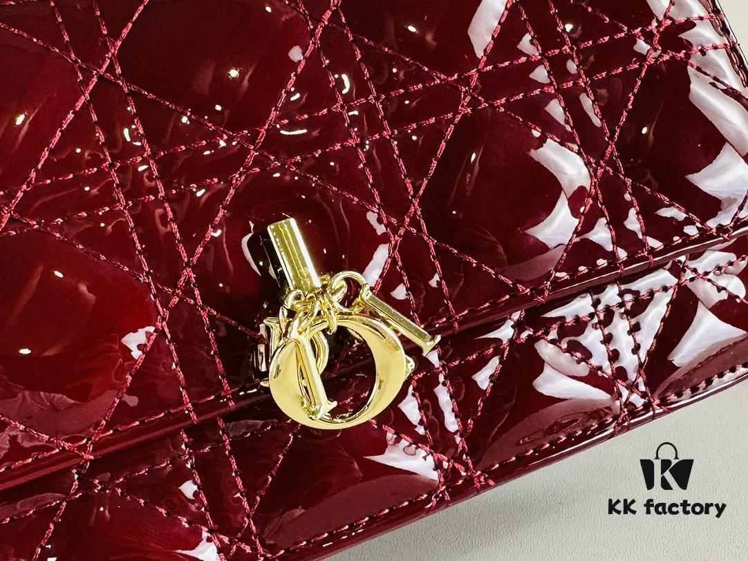 Lacquered Lady Dior Pearl Clutch Bag with Box