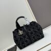 Dior Toujours Medium Bag in Black Calfskin with Cannage Stitching