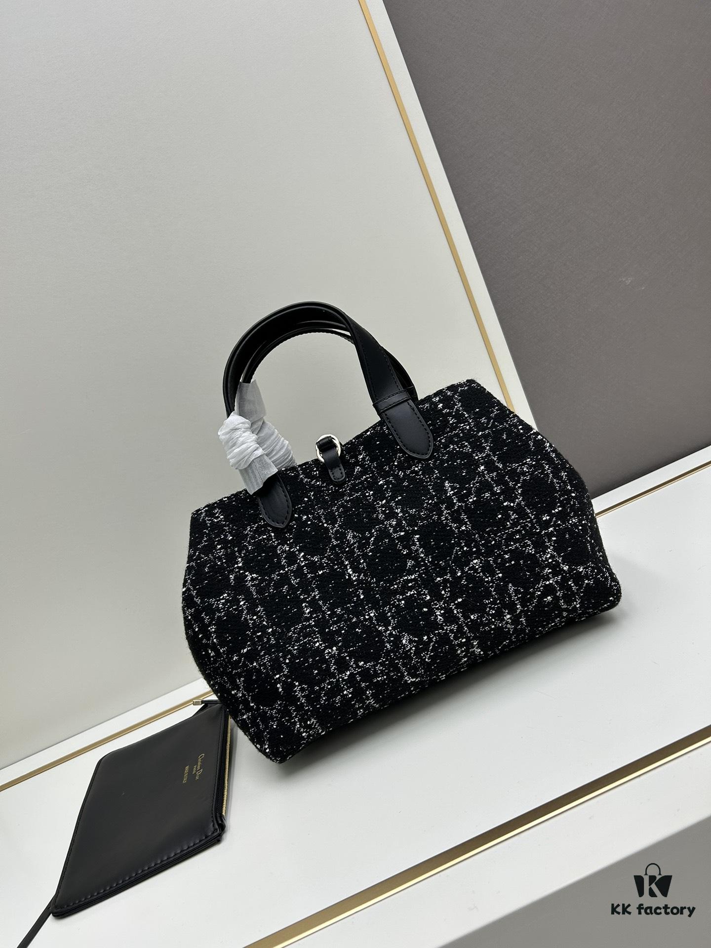 Dior Toujours Medium Bag in Black Calfskin with Cannage Stitching