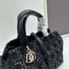 Dior Toujours Medium Bag in Black Calfskin with Cannage Stitching