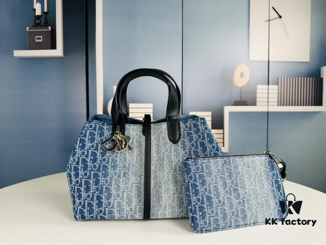 Dior Toujours Medium Bag in Black Calfskin with Cannage Stitching