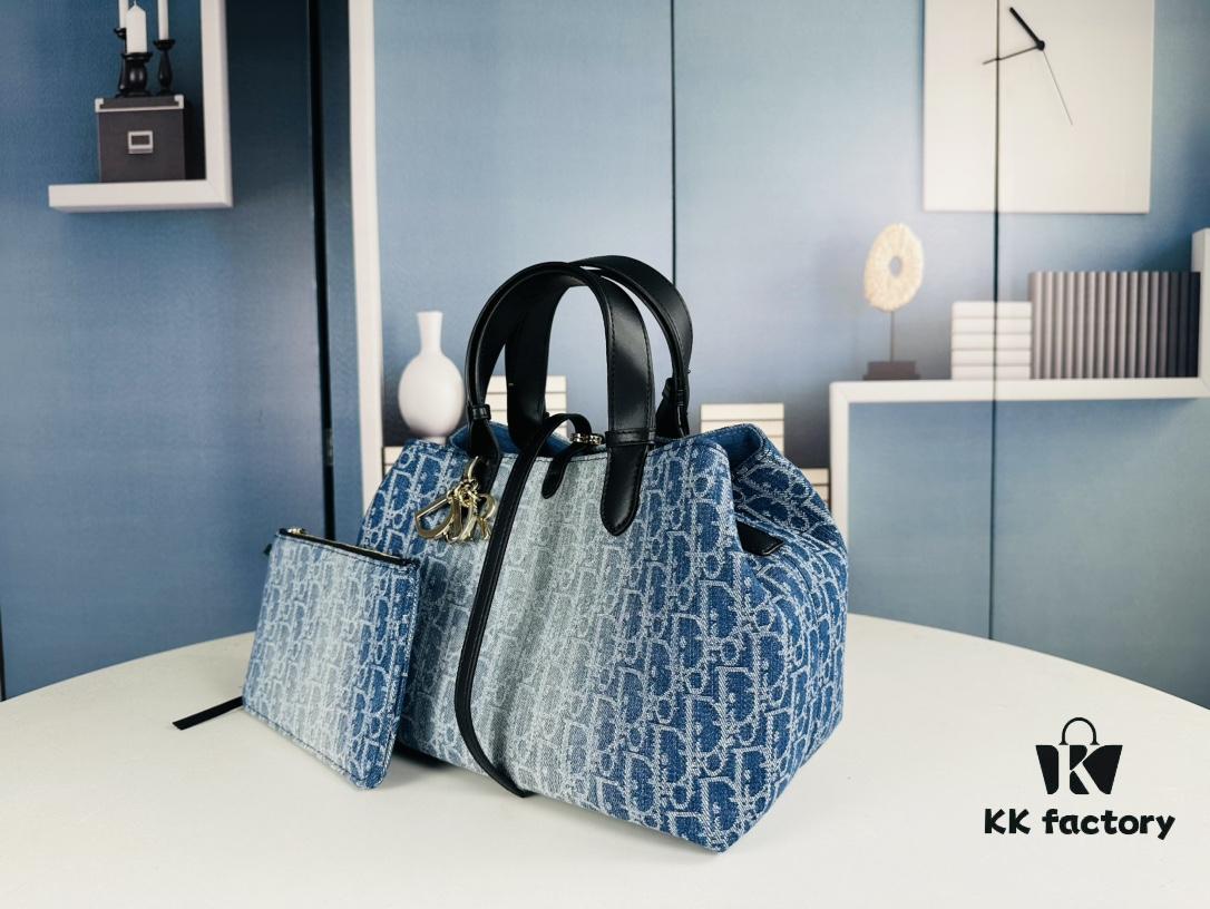 Dior Toujours Medium Bag in Black Calfskin with Cannage Stitching