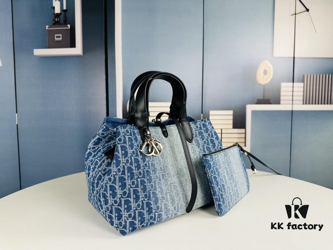 Dior Toujours Medium Bag in Black Calfskin with Cannage Stitching