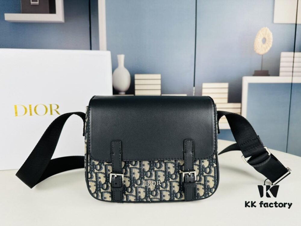 Dior Oblique Print Men's Messenger Bag with Box