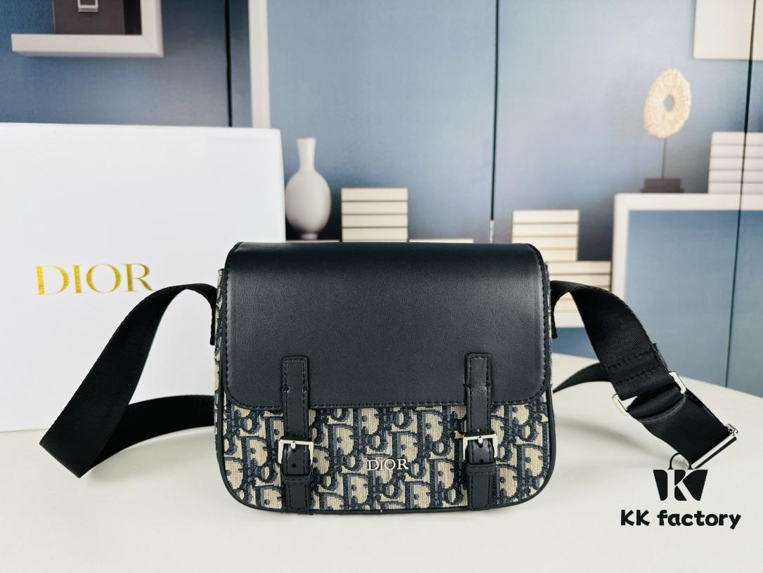 Dior Oblique Print Men's Messenger Bag with Box