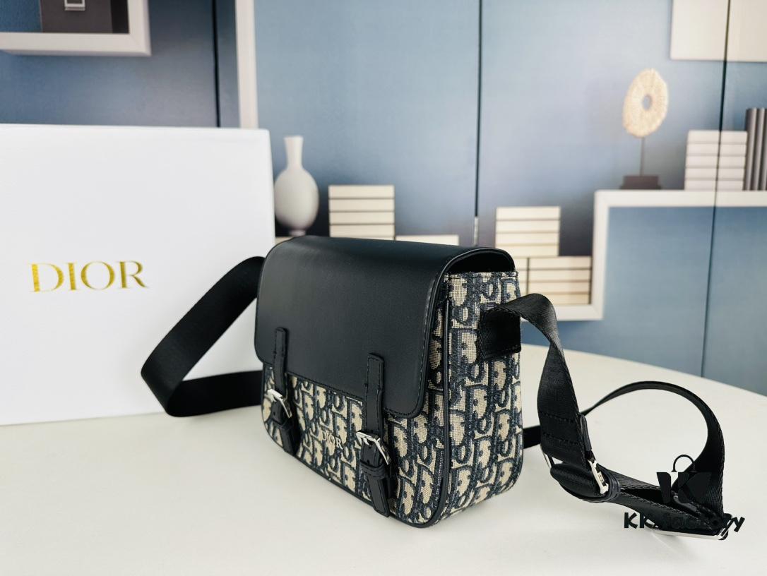 Dior Oblique Print Men's Messenger Bag with Box