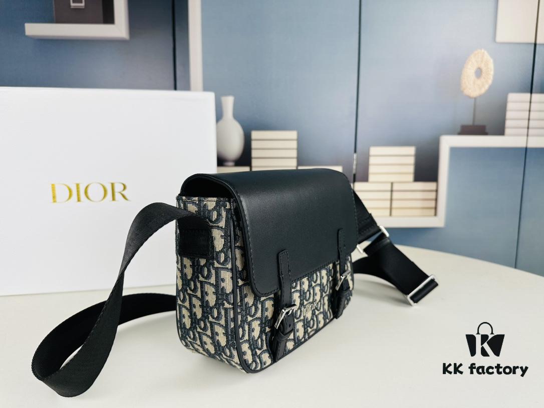 Dior Oblique Print Men's Messenger Bag with Box