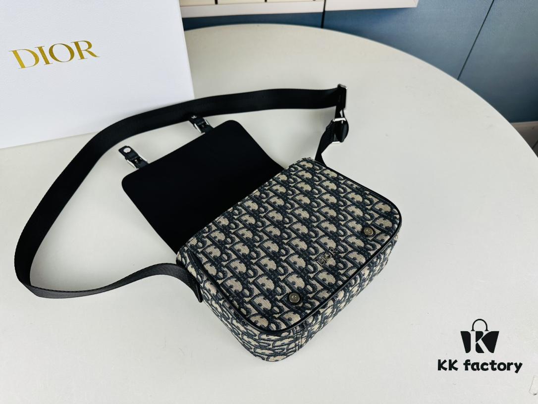 Dior Oblique Print Men's Messenger Bag with Box