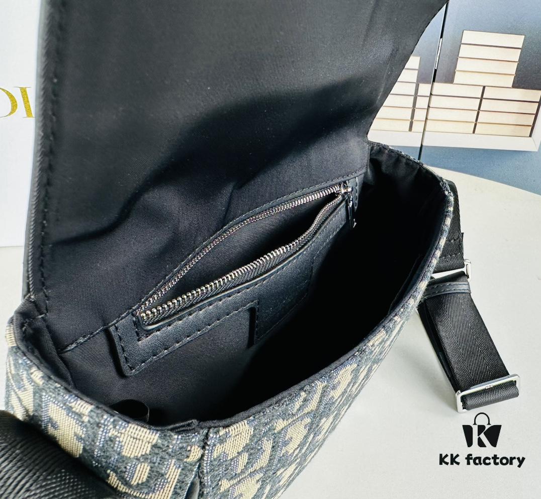 Dior Oblique Print Men's Messenger Bag with Box