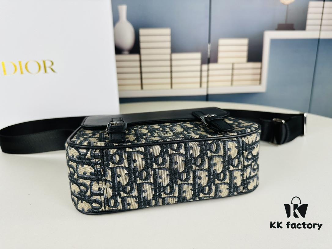 Dior Oblique Print Men's Messenger Bag with Box