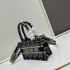 Dior Book Tote Mini Bag in Navy and Beige Oblique Jacquard