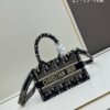 Dior Book Tote Mini Bag in Navy and Beige Oblique Jacquard