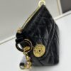 New Diorstar Hobo Chain Bag in Black Pleated Calfskin with Cannage Pattern