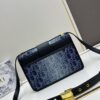 Large 30 Montaigne East-West Handbag in Blue Denim Dior Oblique Jacquard