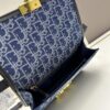 Large 30 Montaigne East-West Handbag in Blue Denim Dior Oblique Jacquard