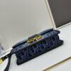 Large 30 Montaigne East-West Handbag in Blue Denim Dior Oblique Jacquard