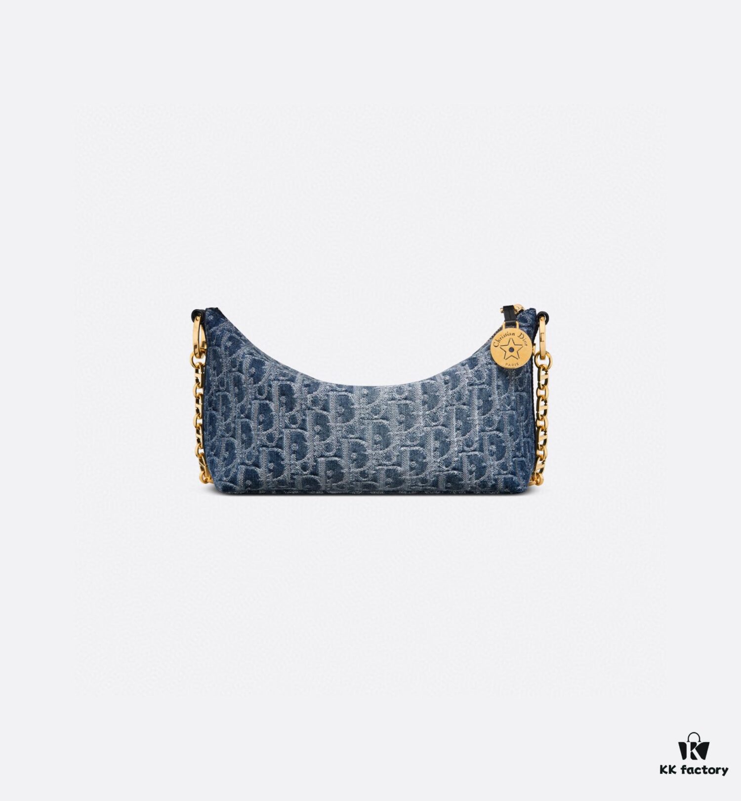 Diorstar Hobo Chain Bag in Blue Denim Dior Oblique Jacquard