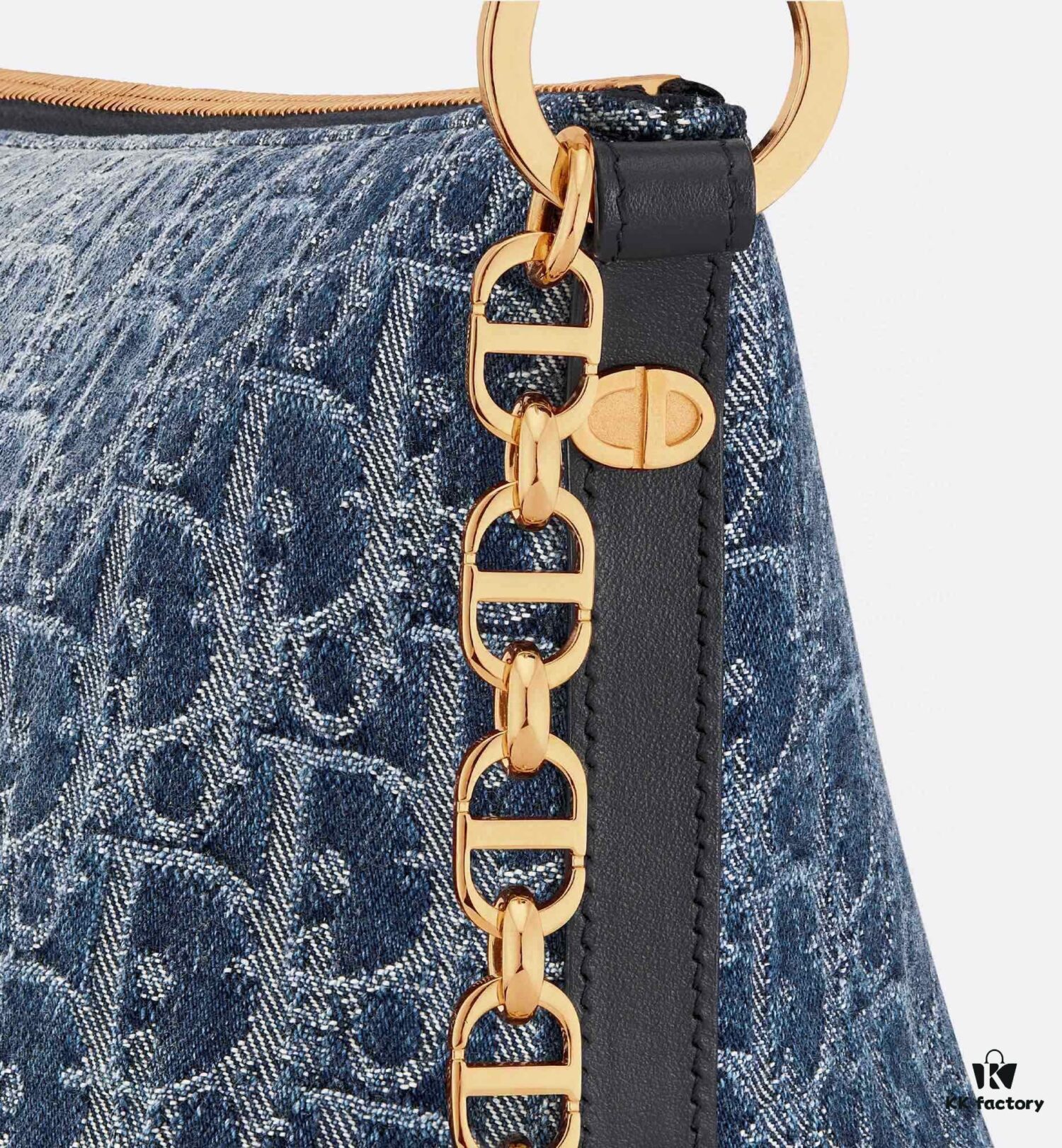 Diorstar Hobo Chain Bag in Blue Denim Dior Oblique Jacquard