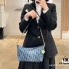 Diorstar Hobo Chain Bag in Blue Denim Dior Oblique Jacquard